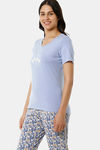 Amante Cotton Loungewear Top - Brunnera Blue — thumbnail 2